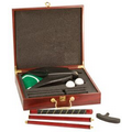 Executive Golf Set in Rosewood Box - Gold Fill Laser Engraving